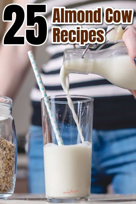 pouring almond milk in a glass Almond Cow Recipes, Mct Oil Recipes, Oat Milk Creamer, Cow Recipes, Cashew Milk Recipe, Almond Milk Creamer, Nut Milk Recipe, Almond Creamer, Almond Cow