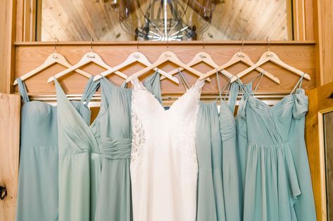 Bridesmaid Dress Pictures Hanging, Bridesmaid Dresses Hanging Picture Ideas, Hanging Dresses, Bridesmaid Dress Hangers, Bridesmaid Hangers, Dress Hanger, Wedding Hangers, Wedding Party Photos, Hanging Photos