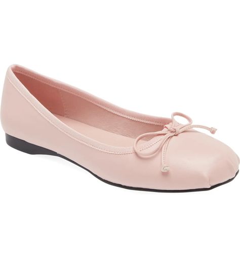 Jeffrey Campbell Tutu Ballet Flat | Nordstrom Coquette Shoes, Ballet Flats Pink, Satin Ballet Flats, Pink Ballet Flats, Brown Suede Loafers, Tutu Ballet, Ankle Flats, Pink Wedges, Pink Coquette