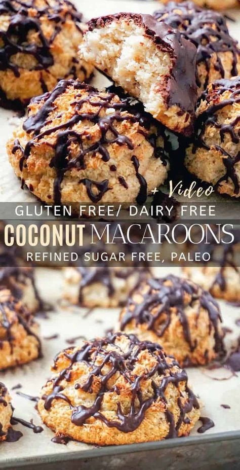 Gluten Free Coconut Macaroons (Dairy Free, Paleo) | Healthy Taste Of Life Dairy Free Coconut Macaroons, Healthy Macaroons Recipe, Healthy Coconut Macaroons, Paleo Macarons, Gluten Free Coconut Cookies, No Bake Macaroons, Sugar Free Coconut Macaroons, Coconut Macaroons Recipe Gluten Free, Healthy Macaroons