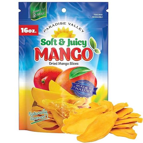 Dried Mango Slices - Delicious Texture Soft & Juicy - Naturally Ripened Mangos Dried Fruits - Gluten Free Dry Mangoes Natural Source of Vitamin C, Fiber, (16 Oz Dried Mango) Frozen Sweet Potato Fries, Mango Slices, Pumpkin Vegetable, Dried Mango, Healthy Probiotics, Gourmet Food Store, Free Fruit, Dried Mangoes, Paradise Valley