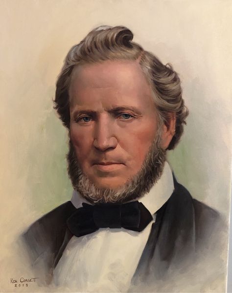 "Brigham Young" 16x20 inch. OIL,PAINTING. Portrait of Brigham Young. And modern prophet. Published via ArtLoupe. #FIGURATIVE #PORTRAIT #REALISM #REPRESENTATIONAL #TRADITIONAL Mormon History, Brigham Young, Lds Art, Oil Painting Portrait, Painting Portrait, Figurative, Realism, Jesus Christ, Oil Painting