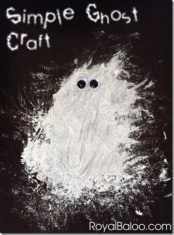 Simple Ghost Craft made with just white paint and googly eyes - very effective Halloween art for little children. Halloween Crafts For Babies, Project For Preschoolers, Crafts For Babies, Simple Ghost, Ghost Craft, Läskig Halloween, Ghost Crafts, October Art, Halloween Crafts For Toddlers