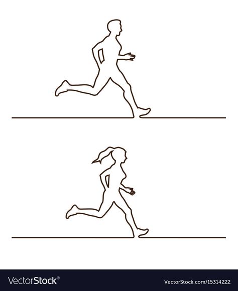 Runner Illustration Running, Couples Running Aesthetic, Running Illustration Drawings, Running Line Art, Running Decorations, Runner Drawing, Runner Illustration, Runner Tattoo, Runner Silhouette