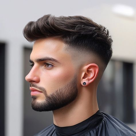 Mid Taper Fade: Fluffy, Curly, Straight, and Messy Hair for Men Messy Hair For Men, Mid Taper Fade, Mid Taper, High Taper Fade, Hair For Men, 1960s Hair, Textured Haircut, Taper Fade, Winter Floral