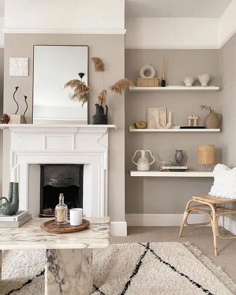 Taupe Living Room, Warm Gray Paint, Elephants Breath, Room Wall Colors, Living Room Warm, Cosy Living Room, Room Color Schemes, Neutral Living Room, Paint Colors For Living Room