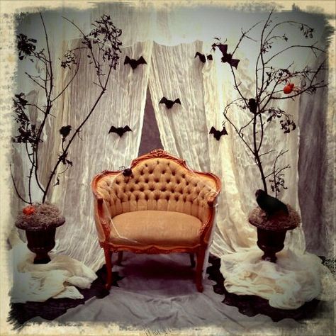 Photo backdrop my daughter and I designed for her photography studio, Eleakis & Elder in Sacramento, Ca. Halloween Photo Backdrop, Adult Halloween Party Ideas, Halloween Mini Session, Soirée Halloween, Dekorasi Halloween, Photo Halloween, Halloween Photo Booth, Casa Halloween, Halloween Dance