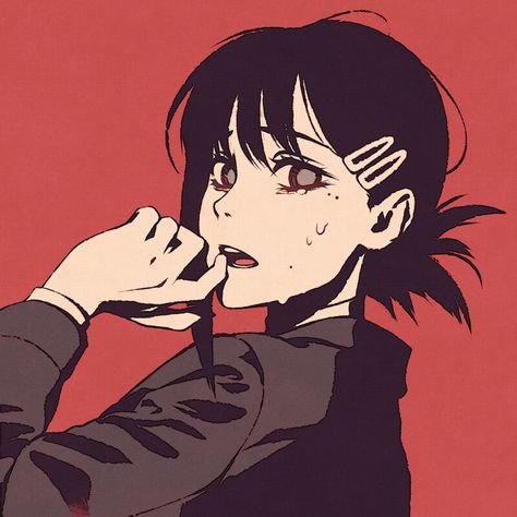 ArtStation - kobeni, Alexandra Fomina Chainsaw Man, An Anime, Chainsaw, Anime Character, Black Hair, Red, Hair, Anime, Black