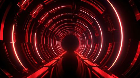 Neon Tunnel Beautiful Image Of A Red And Light With Dark Background#pikbest#Backgrounds#Others Red Light Background, Retro Futuristic Interior, Neon Tunnel, Dark Mountains, Hd Photography, Light Tunnel, Red Neon, Blue Lighting, Brick Wall Background