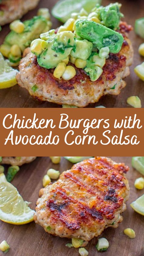 Burgers With Avocado, Avocado Corn Salsa, Corn Salsa Recipe, Chicken Recipes Boneless, Corn Salsa, Instant Pot Recipes Chicken, Avocado Salsa, Chicken Pasta Recipes, Grilled Chicken Recipes