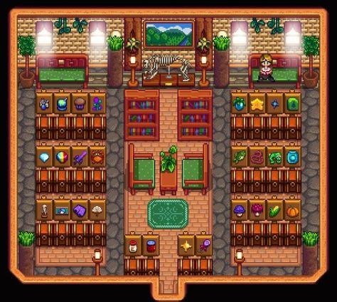 Stardew Storage Shed Layout, Stardew Valley Golden Clock Design, Stardew Valley Storage Shed Design, Storage Shed Sdv, Stardew Valley Shed Storage, Stardew Valley Storage Ideas, Stardew Valley Storage Layout, Storage Stardew Valley, Storage Room Stardew Valley