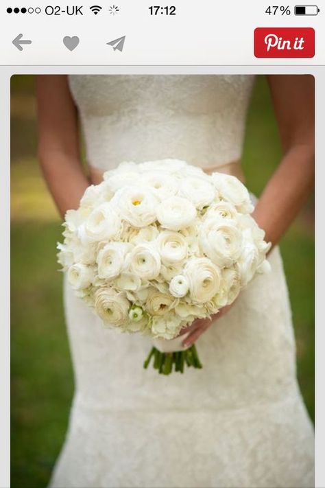 Bridal flowers Ranunculus Bouquet, White Ranunculus, White Bridal Bouquet, White Wedding Bouquets, Houston Wedding, White Bouquet, White Bridal, Bride Bouquets, Bridal Flowers