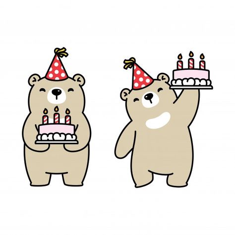 Happy Birthday Doodles, Doodle Bear, Valentine Cartoon, Happy Birthday Bear, Happy Birthday Drawings, Doodles Bonitos, Happy Birthday Illustration, Bear Drawings, Birthday Doodle