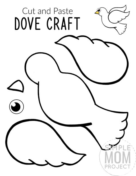 Looking for a classical & easy Dove craft which is sure to bring peace to your home? This free printable Dove craft is an ideal cut & paste activity for toddlers, preschoolers or kindergartners or even as a Sunday School art project. With easy to follow step by step instructions, your kids will turn this paper Dove template into a stunning Dove craft in no time at all, so grab your free printable Dove craft template today! #Dovecrafts #Doveprintabletemplate Dove Crafts For Kids, Dove Template, Dove Craft, Dove Crafts, Paper Dove, Holy Spirit Art, Eagle Craft, Simple Mom Project, Birds For Kids