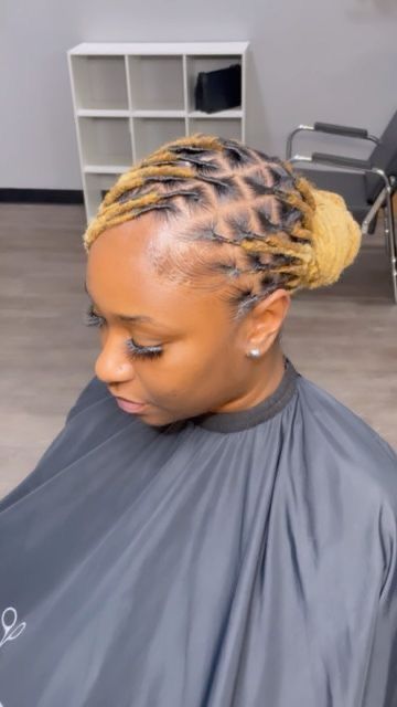 Locs Side Sweep, Low Loc Bun, Low Loc Bun Styles, Ponytail Loc Styles, Short Loc Updo Styles, Loc Updos For Women, Locs Updo Hairstyles For Women, Swoop Bun, Braided Loc Updo