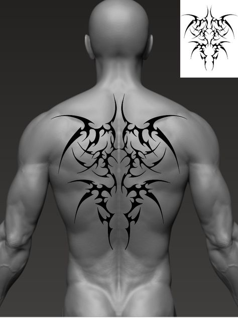 Back Tattoo Neotribal, Neotribal Tattoo Design Chest, Cybergilism Tattoo Back, Neo Tribalism Tattoo Back, Back Tattoo Cybersigilism, Neotribal Tattoo Design Back, Neotribal Back Tattoo, Cybersigilism Tattoo Men, Cybersigilism Back Tattoo