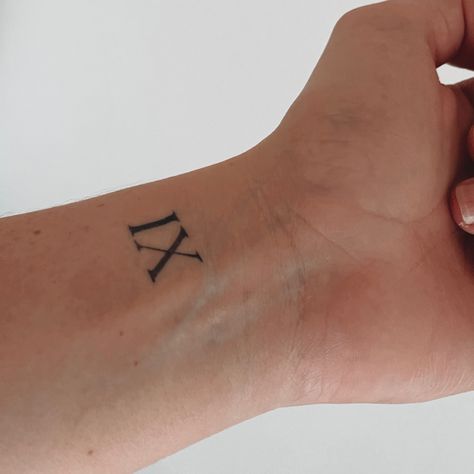 Roman Numeral Nine Tattoo, Number 9 Tattoo Roman Numerals, Roman Numeral 9 Tattoo, 9 Roman Numeral Tattoo, 11 Roman Numeral Tattoo, Number 9 Tattoo Fonts, 9 Tattoo Number Ideas, 9 Number Tattoo, Number 9 Tattoo Ideas