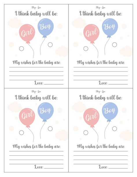 Gender Reveal Gift Ideas + Free Beautiful Printable Card & Tags | Skip To My Lou Gender Reveal Poem Ideas, Gender Reveal Template Free Printable, Gender Reveal Free Printables, Gender Reveal Cards Diy, Gender Reveal Sayings Signs, Gender Reveal Cards, Gender Reveal Gifts, Free Printable Gifts, Free Printable Gift Tags