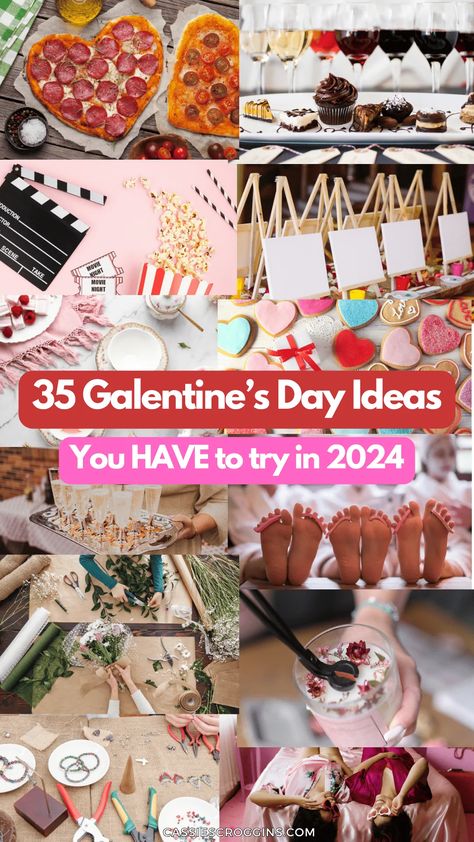 From making DIY charm necklaces to hosting a Bring-Your-Own-Board night, these are the best Galentines day ideas to make Feb 13th special! The ultimate girls night ideas for a night out or a night in with your gal pals! #cassiescroggins #galentinesday #girlsnight December Girls Night Ideas, Girls Night Hosting Ideas, Girls Day Ideas At Home, Girls Board Night, Girls Night In Ideas Activities, Arts And Crafts With Friends, Girls Night Ideas For Adults, Girls Night In Craft Ideas, Girls Get Together Ideas