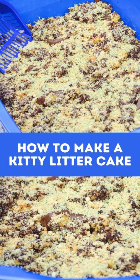 Cat Litter Cake Recipe, Cat Litter Cake, Dirt Cakes, Litter Box Cake, Kitty Litter Cake, Funny Cakes, Themed Recipes, Plain Cookies, Pudding Pop