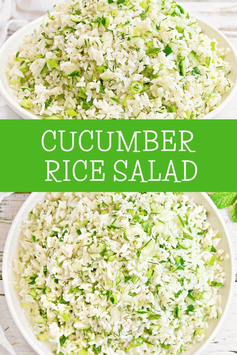 Rice Bowl With Cucumber, Cucumber And Rice Recipes, Cucumber Rice Salad, Rice Cucumber Bowl, Rice And Cucumber, Cold Rice Recipes, Rice Salad Recipes Cold, Cold Rice Salad Recipes, Rice Salad Cold