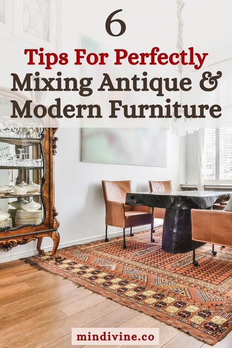 Looking to create a charming blend of antique and modern in your home? This tips will help you master the art of mixing furniture styles, creating a space that's both classic and contemporary. Mix Modern And Antique Furniture, Mixing Classic And Modern Furniture, Mcm Mixed With Traditional, Mix Of Antique And Modern Furniture, Antique And Contemporary Decor, Mix Antique And Modern Furniture, Mixing Old And New Furniture Living Room, Mixing Mid Century Modern With Antiques, Mix Vintage And Modern Decor