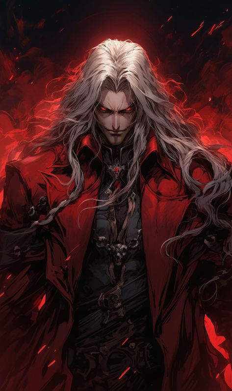 Ai art Vampire King Art, Vampire Reference, Devil King, Dnd Things, Alucard Castlevania, Demon Lord, Red Mask, Anime Vs Cartoon, Emo Art