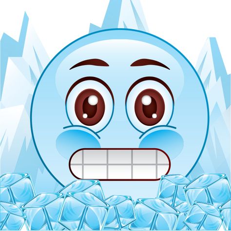 Icy Cold Emoji                                                                                                                                                                                 More Cold Jokes, Cold Weather Funny, Symbols Emoticons, Facebook Emoticons, Animated Smiley Faces, Iphone 11 Wallpaper, Epic Face, Cold Face, Emotion Faces