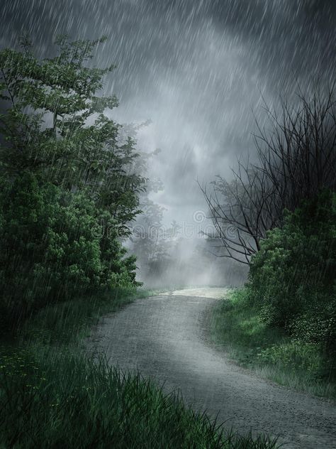 Rainy landscape. Dark rainy landscape with a forest road , #spon, #Dark, #landscape, #Rainy, #road, #forest #ad Rainy Forest Photography, Rainy Road Painting, Rainy Forest Drawing, Rainy Landscape Paintings, Rainy Forest Painting, Rainy Forest Road, Rainy Forest Wallpaper, Raining In Forest, Rainy Day Landscape