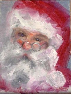 Painting by the Lake: Santa - SOLD Santa Paintings, Santa Art, Illustration Noel, Lake Painting, Santa Claus Is Coming To Town, Holiday Painting, Watercolor Christmas Cards, Christmas Canvas, By The Lake