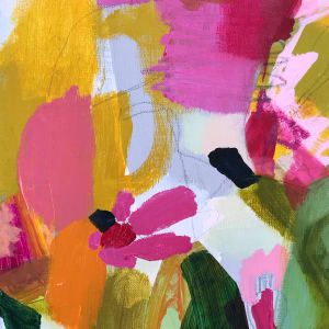 Tickled Pink by Kate Owen | Artwork Archive Kate Owen, Pink Acrylics, Tickled Pink, Abstract Artists, Organic Shapes, Abstract Floral, Graphic Design Illustration, Flower Art, Illustration Design