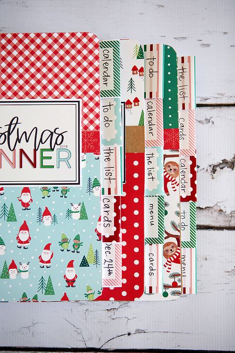 Christmas Planner Ideas Diy, Scrap Recipes, Diy Christmas Planner, Christmas Binder, Christmas Planner Printables, Christmas Scrapbook Paper, Composition Books, Planner Tabs, Christmas Journal