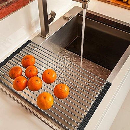 44 Practical Products That Are Einstein-Level Genius & Under $35 Kitchen Dish Rack, Sink Drying Rack, Drying Rack Kitchen, Sink Dish Rack, Kitchen Sink Storage, Dish Drying Rack, Sink Sizes, Over Sink, Dish Drainers