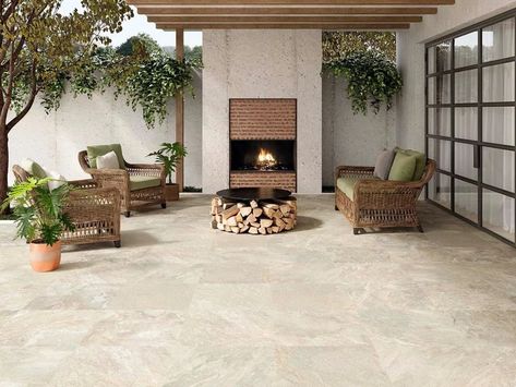 Paloma Beige Matte Porcelain Tile Outdoor Wood Tiles, Spanish Floor Tile, Outdoor Tiles Floor, Outdoor Tile Patio, Outside Flooring, Terrace Tiles, Outdoor Porcelain Tile, Tile Floor Living Room, Porch Tile