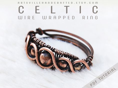 Wire Wrapped Ring Tutorial Wire Wrap Tutorial DIY Wire Wrap - Etsy Simple Wire Rings Diy, Wire Rings Diy, Simple Wire Rings, Wrapped Ring Tutorial, Handmade Rings Wire, Diy Wire Wrapped Rings, Wire Rings Tutorial, Wire Weaving Techniques, Wire Wrap Tutorial