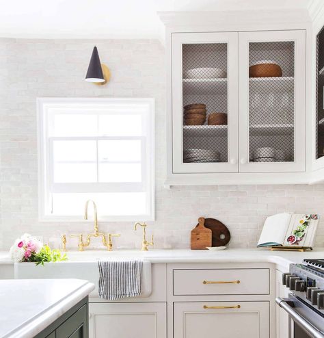 Zellige Tile Kitchen, Modern English Country, Kitchen Cabinet Inspiration, Cle Tile, Beach House Kitchens, Classic Tile, Tile Kitchen, Emily Henderson, Zellige Tile