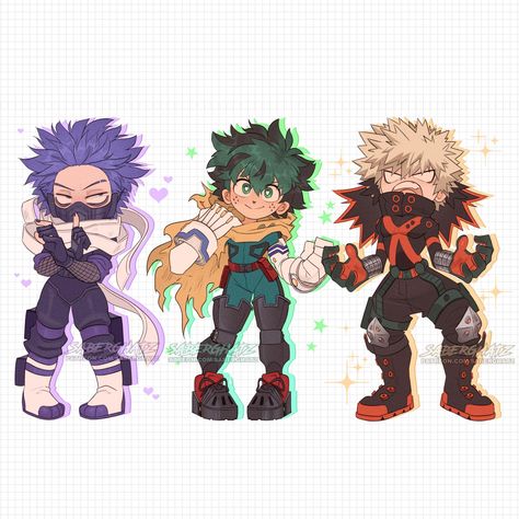 My Hero Academia Standees! Choose from:   -Hitoshi Shinsou   -Izuku Midoriya   -Katsuki Bakugou or take them all home!   - These standees are 4" tall and are crafted with high quality, clear acrylic - Comes with a UA themed standee base Spiderpool Fanart, All Mha Characters, Shinsou X Bakugou, Mha Hero Outfit Ideas, Ua Traitor, Mha Izuku, Hitoshi Shinsou, Shinsou Hitoshi, Anime Kiss Gif