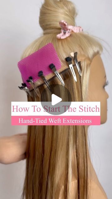 Diy Sew In Extensions, How To Hand Tie Hair Extensions, How To Sew In Hair Extensions, Weft Extensions Hairstyles, Hand Tied Extensions, Hair Extension Tips And Tricks, Natural Hair Maintenance, Sew In Extensions, Hair Extensions Tutorial