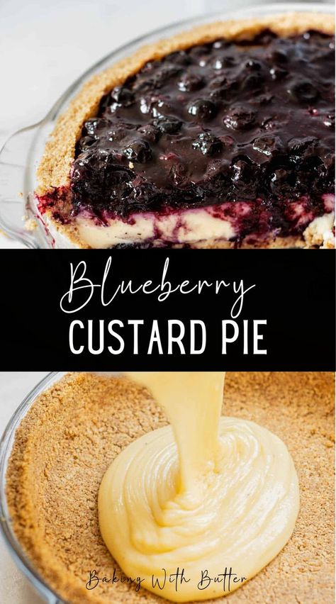 Blueberry Cake Filling Recipe, Frozen Blueberry Pie, Blueberry Pie Filling Recipes, Blueberry Custard Pie, Blueberry Tart Recipe, Blueberry Custard, Blueberry Cake Filling, Berry Pie Recipe, Blueberry Pudding