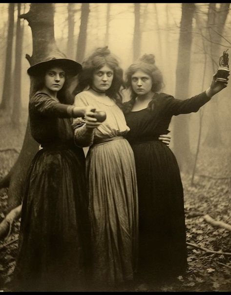 Vintage Witch Photos, Witch Novels, Witch Photos, Vintage Halloween Photos, Vintage Halloween Images, Witch Pictures, Three Witches, Witch Coven, Vintage Witch