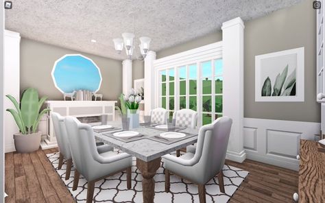 Dining Room Idea Bloxburg, Bloxburg House Dining Room, Bloxburg House Ideas Interior Dining Room, Dining Room Bloxburg Ideas, Cocina Bloxburg, Dining Room Ideas Bloxburg, Bloxburg House Interior, Bloxburg Dining Room, Bloxburg Tutorial