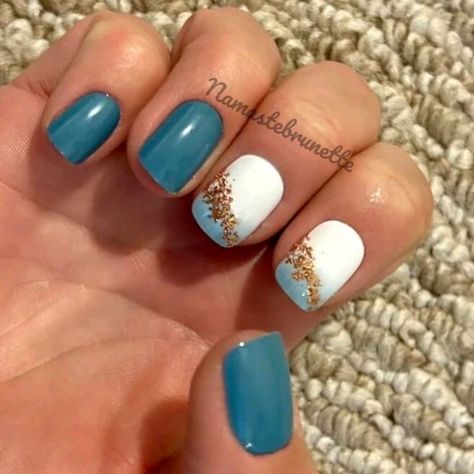 Glitter Press On Nails, Pattern Nails, Blue Ombre Nails, Boho Nails, Impress Nails, Glitter Pattern, Boho Blue, Nail Sets, Shellac Nails