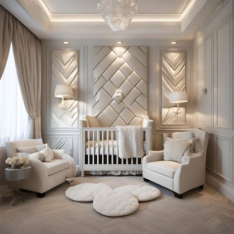 Heaven Nursery Theme, Baby Room Boy Ideas, Baby Nursery Small Space, Baby Room Aesthetic, Luxury Baby Nursery, Diy Kids Bed, Cozy Baby Room, Small Space Nursery, Luxury Nursery