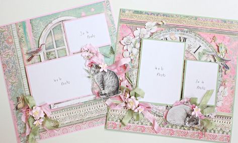 How to Make a Double Scrapbook Layout ~ Stamperia Stamperia Paper Scrapbooking Layouts, Stamperia Paper Scrapbooking, Stamperia Paper, Wedding Layouts, Christmas Scrapbook Layouts, Scrapbook Videos, Shabby Chic Cards, Scrap Ideas, Birthday Cards For Women