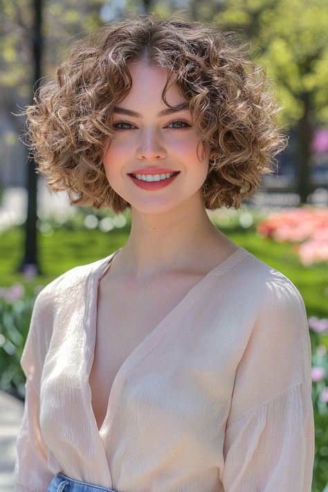 Embrace the beauty of short curly hairstyles for a vibrant, fresh look! This chic style highlights your natural curls, offering a playful, yet sophisticated vibe that suits any occasion. Whether you choose defined ringlets or soft waves, this cut frames your face beautifully, accentuating your features. Perfect for those ready to make a bold statement while keeping things stylishly effortless. Discover how short curls can elevate your overall aesthetic! Pony Styles, Short Curly Hairstyles For Women, Natural Curly Hair Cuts, Short Curly Hairstyles, Curly Haircuts, Short Curly Haircuts, Short Curls, Messy Short Hair, Haircuts For Curly Hair