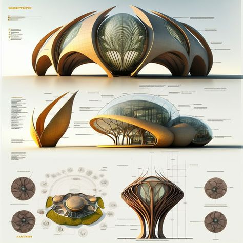 Concept Design Architecture Presentation, New Architecture Design, Arches Building, Fantasy Architecture Concept Art, Parametric Design Architecture, Bio Architecture, Biomimicry Architecture, Eco Project, Mobil Design