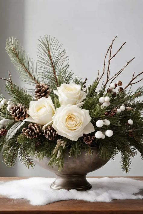 Bring natural elegance to your holiday decor with stunning winter floral displays. Explore combinations of flowers, greenery, and seasonal elements for sophisticated arrangements. Canadian Gardening, Christmas Floral Designs, Winter Flower Arrangements, Winter Floral Arrangements, Flowers Winter, Winter Arrangements, Winter Centerpieces, Christmas Flower Arrangements, Diy Arrangements