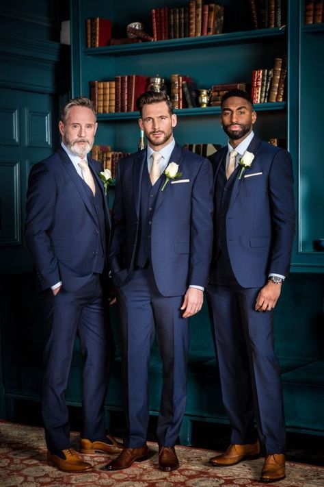 Suits Men Blue Navy, Wedding Suits Men Blue Navy, Wedding Suits Men Blue, Blue Groomsmen Suits, Navy Groomsmen, Blue Groomsmen, Best Wedding Suits, Men In Suits, Wedding Tux