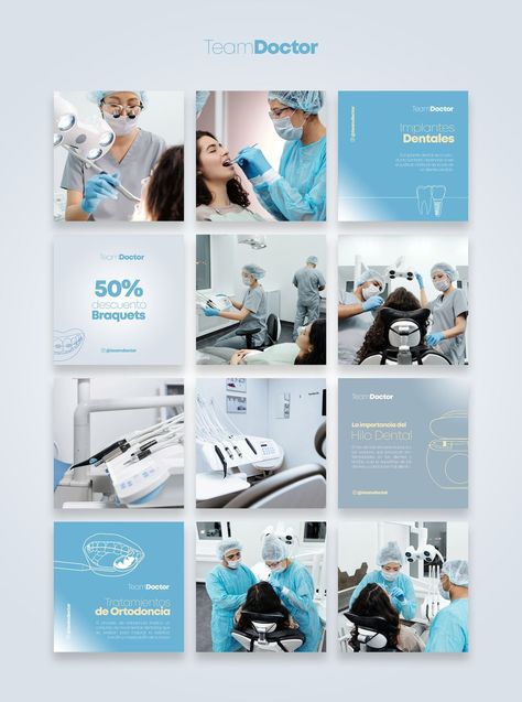 Medicine Instagram Feed, Dentist Instagram Posts, Doctor Instagram Feed, Dentist Instagram Feed, Dental Social Media Design, Post Design Ideas, Dentist Ideas, Dentist Social Media, Dental Social Media