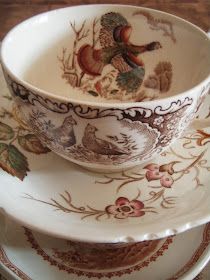 Cabin Cottage, Brown Transferware, China Dishes, Cottage Home, Home Again, Autumn Colors, Beautiful Dishes, Vintage Dishes, China Tea